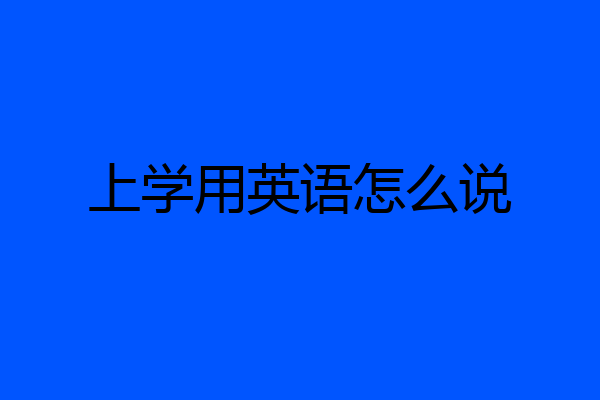 上学用英语怎么说