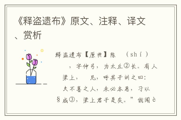 《释盗遗布》原文、注释、译文、赏析