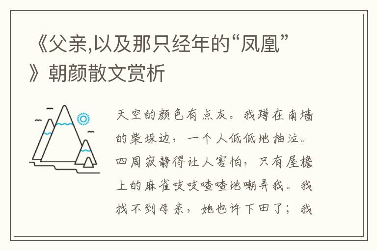 《父亲,以及那只经年的“凤凰”》朝颜散文赏析