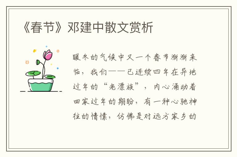 《春节》邓建中散文赏析