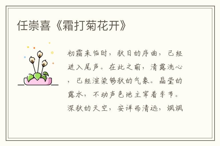 任崇喜《霜打菊花开》